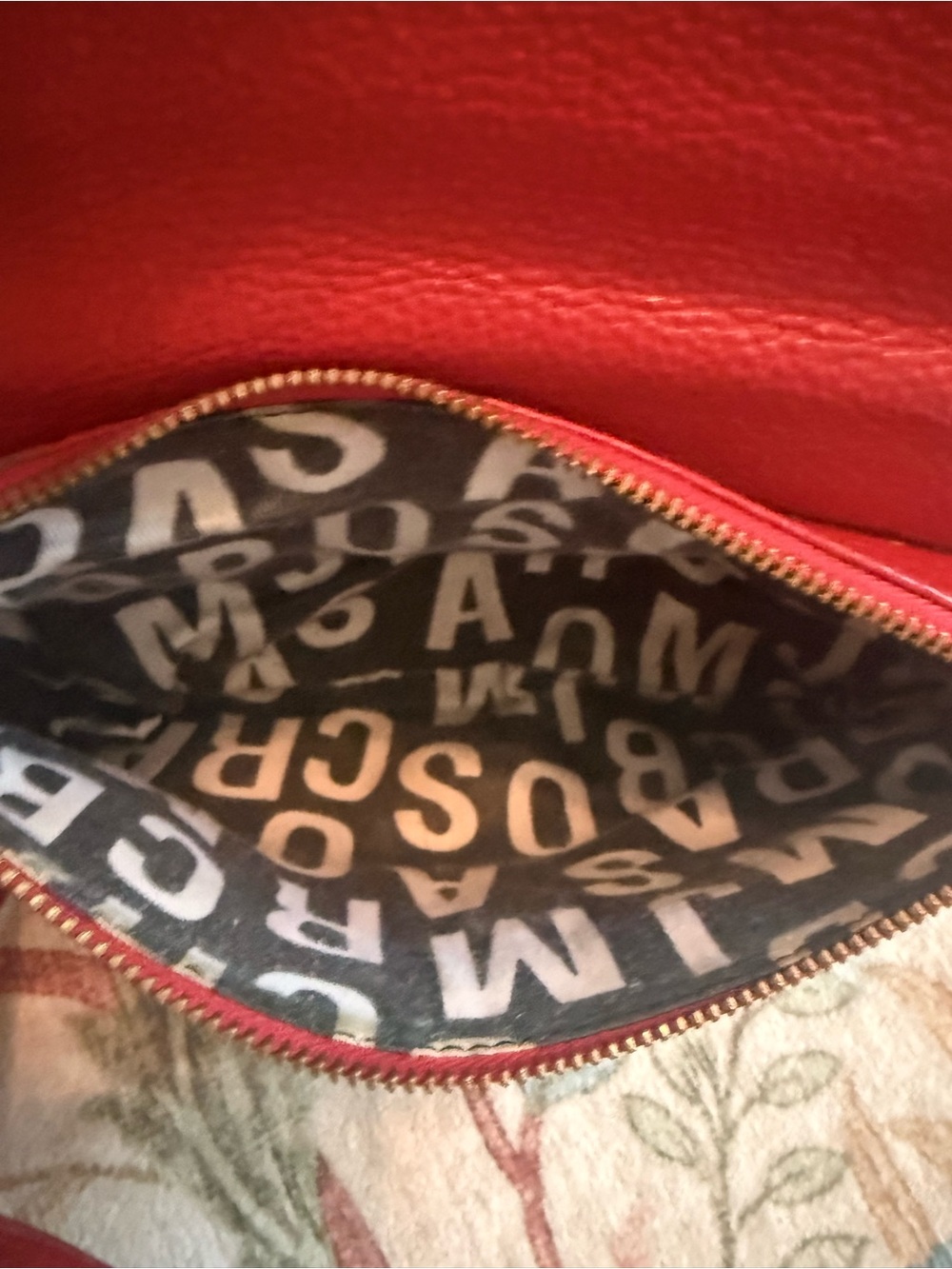 Marc by Marc Jacobs Red Leather Pebbled Crossbody with Gold Hardware - Picture 6 of 15